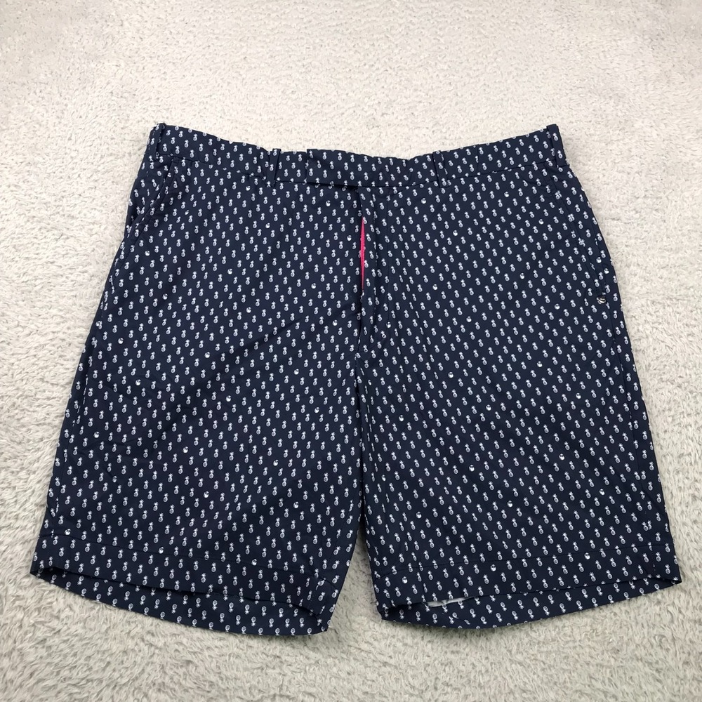 RLX Ralph Lauren Shorts Mens 40 Classic Navy Pineapple Print 8" Performance Golf